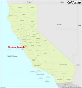 Pleasure Point Location On The California Map