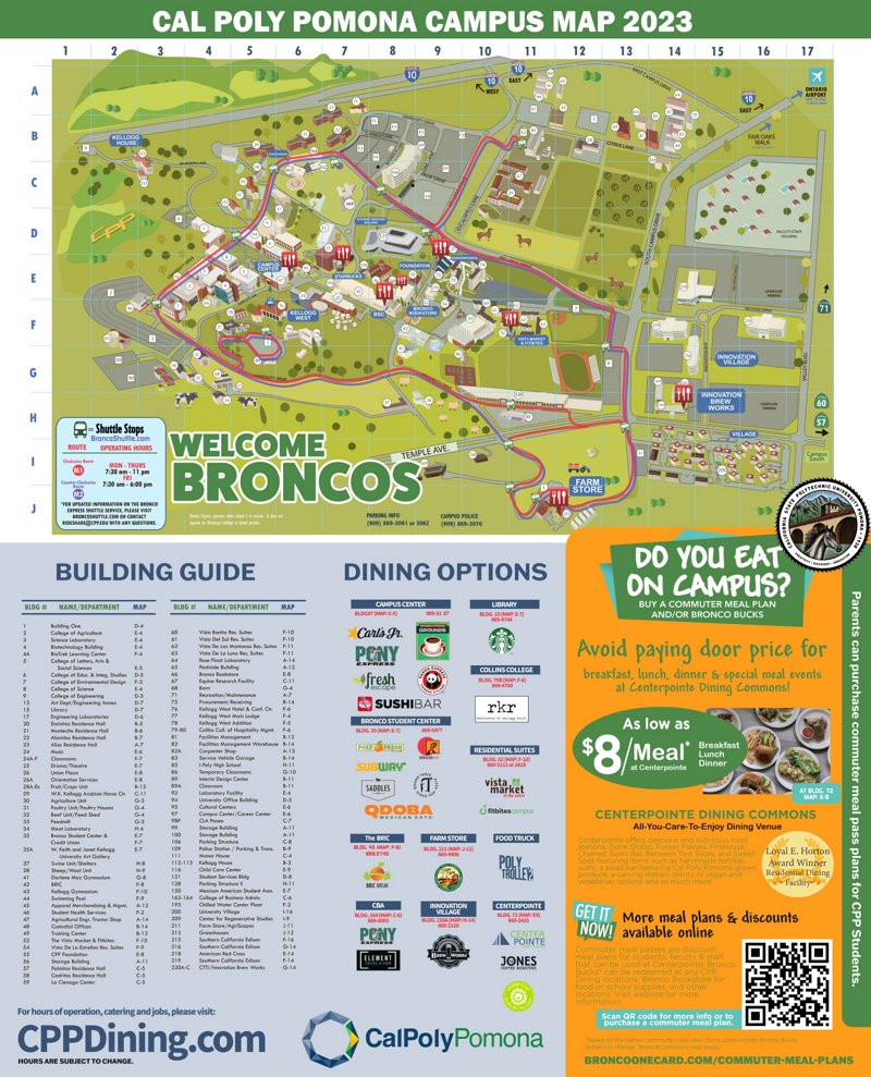 Cal Poly Pomona Campus Map - California State Polytechnic University ...