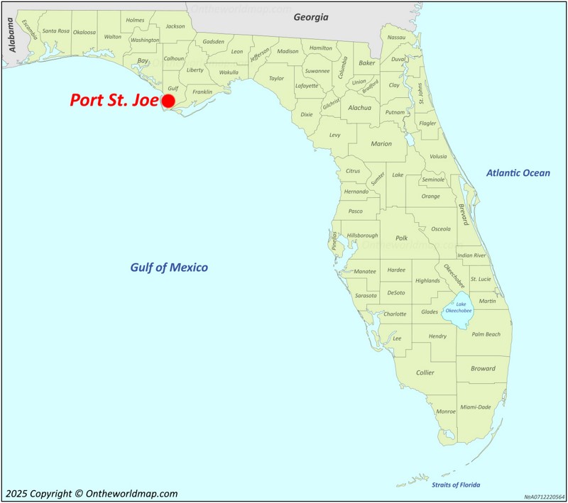 Port St. Joe Location On The Florida Map