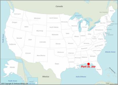 Port St. Joe Location on the USA Map