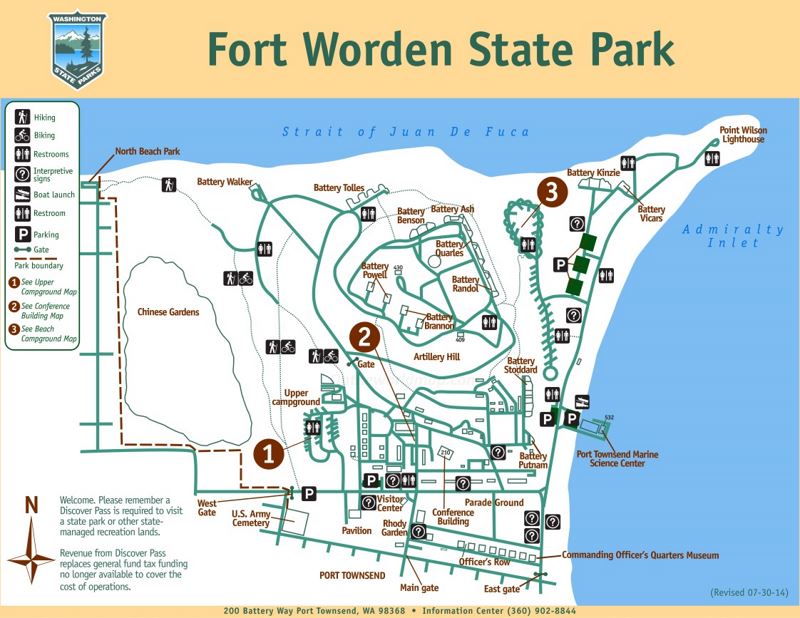 Map of Fort Worden Historical State Park