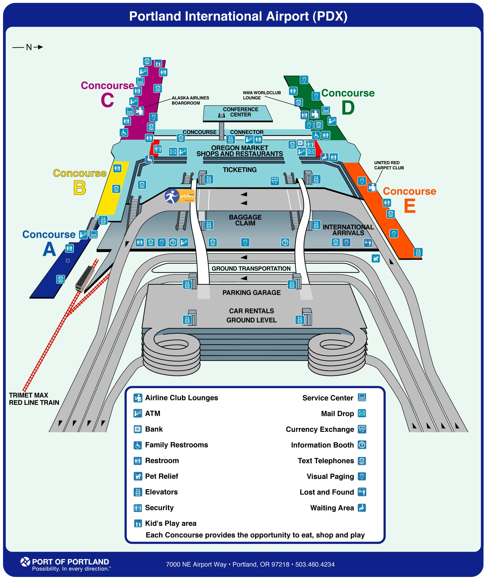 Portland Airport Map