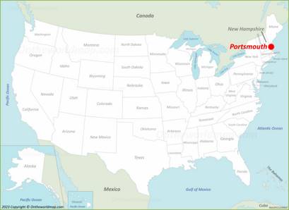 Portsmouth Location on the USA Map