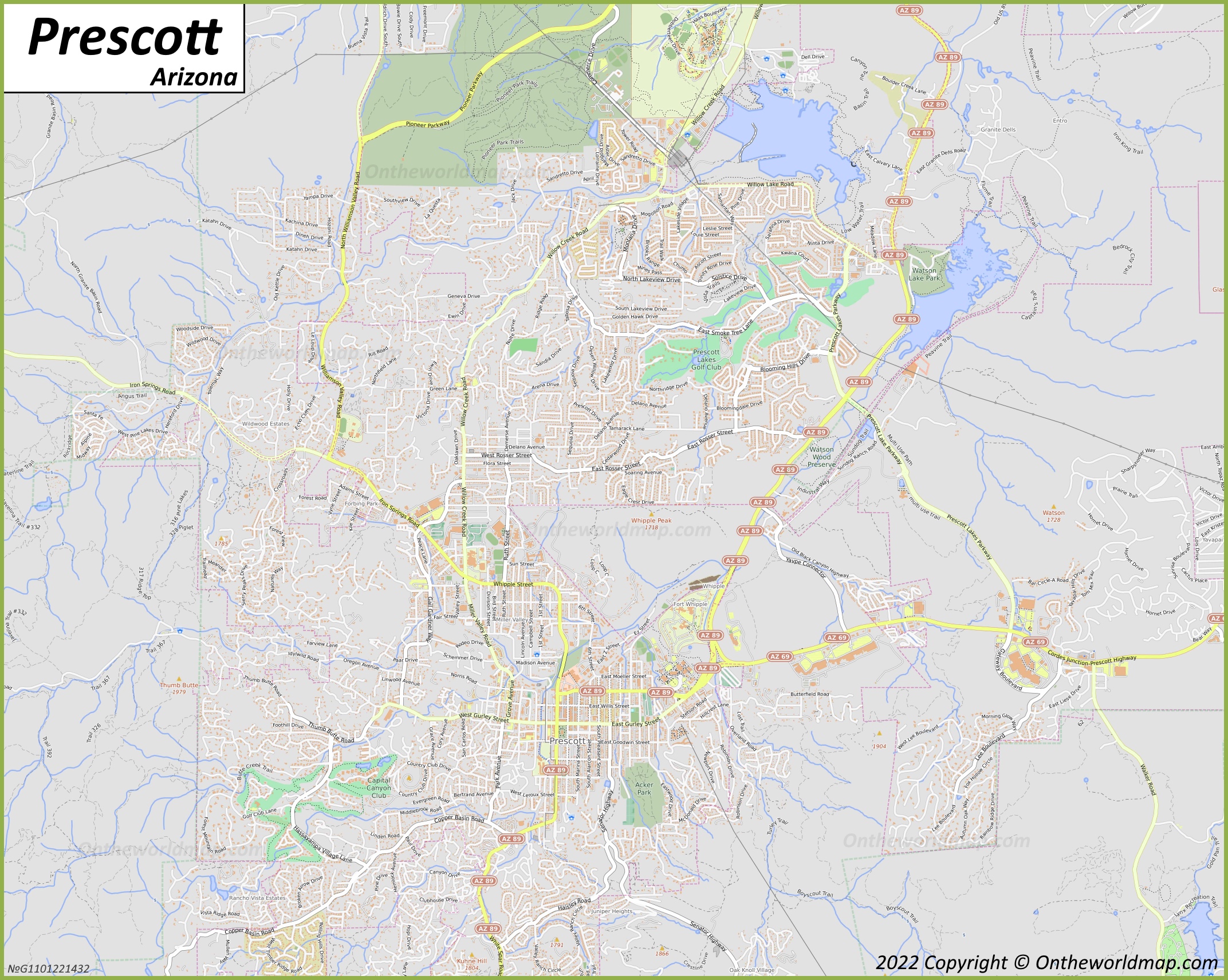 Map of Prescott