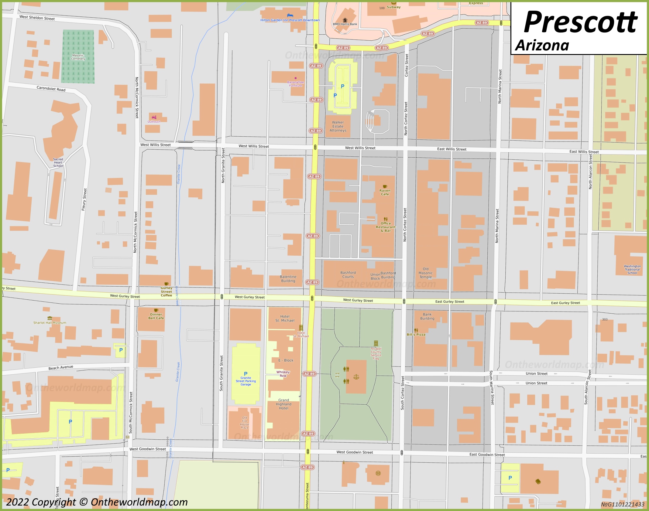 Downtown Prescott Map