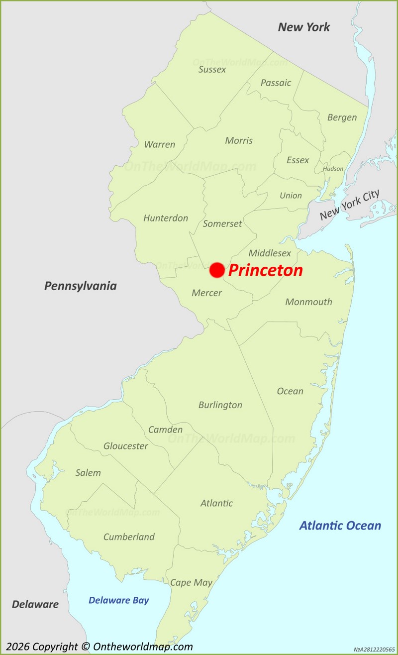 Princeton Location On The New Jersey Map