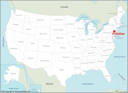 Princeton Location on the USA Map