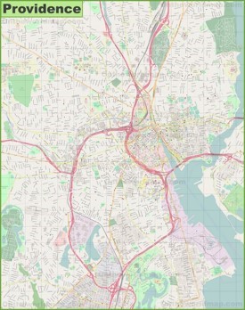 Large detailed map of Providence