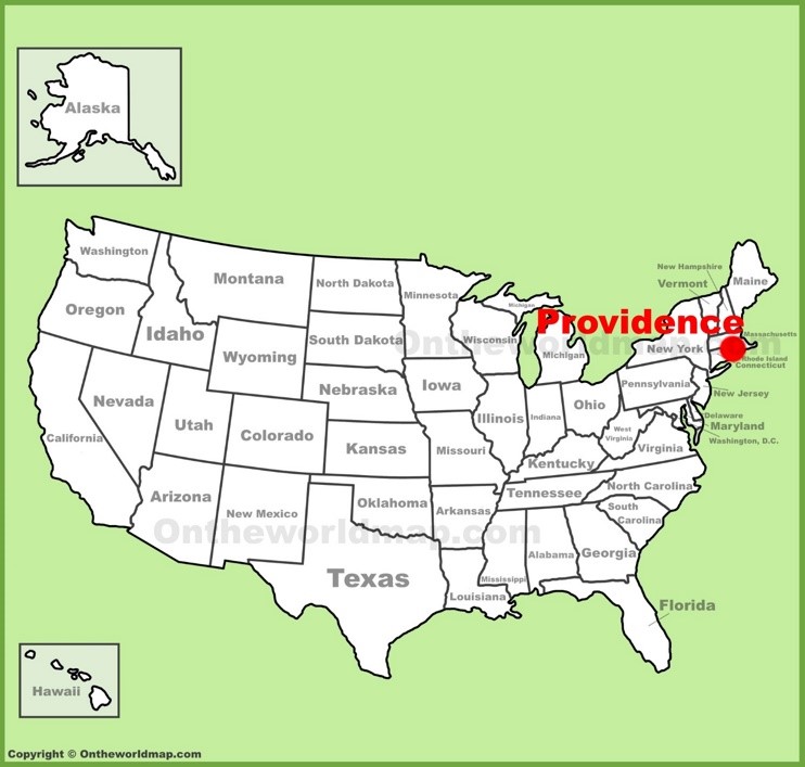 Providence location on the U.S. Map