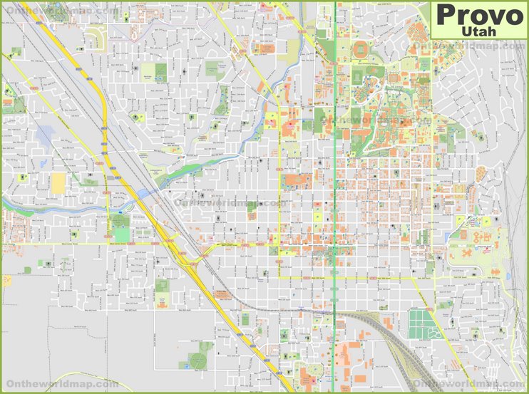 Large detailed map of Provo