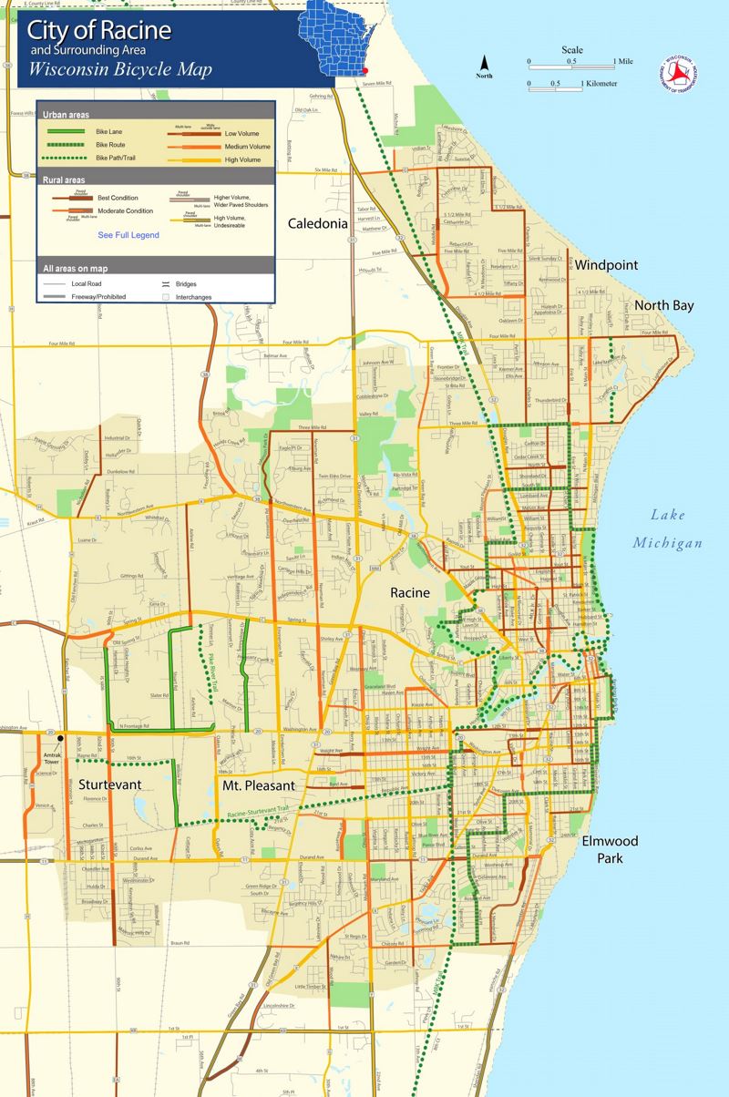 Racine Bike Map