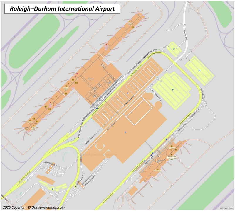 Raleigh–Durham International Airport Map