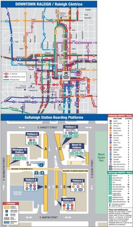 Raleigh downtown transport map