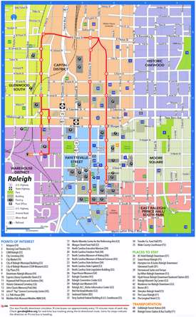 Raleigh Tourist Map