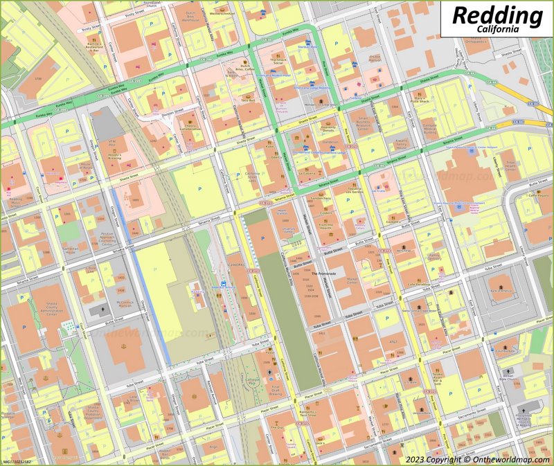 Downtown Redding Map