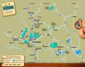 Redding Area Lakes And Parks Map