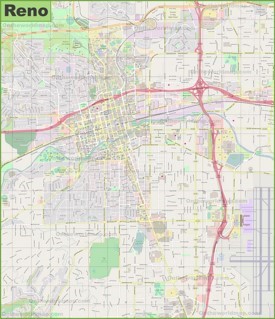 Large detailed map of Reno