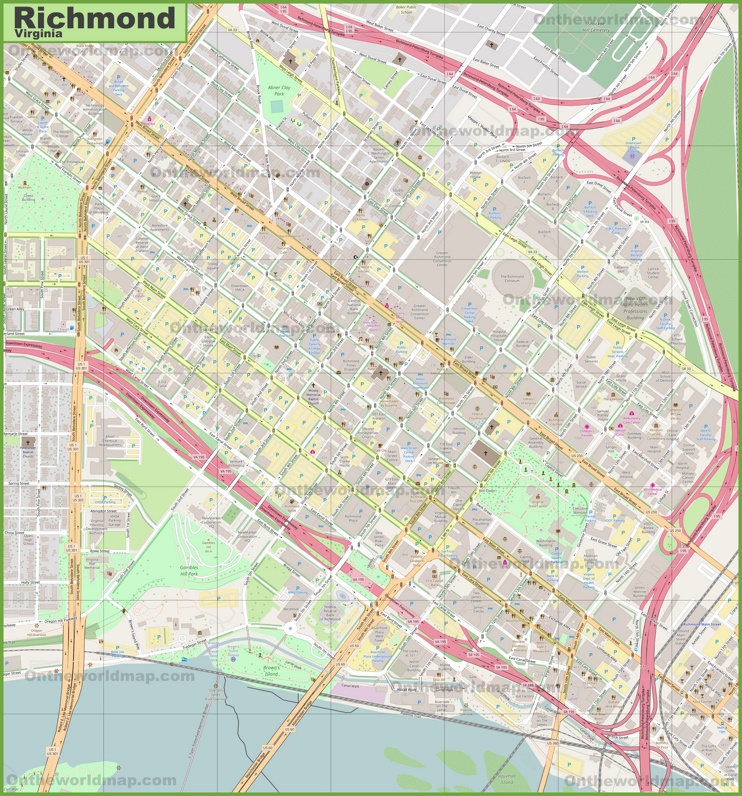 Large detailed map of Richmond