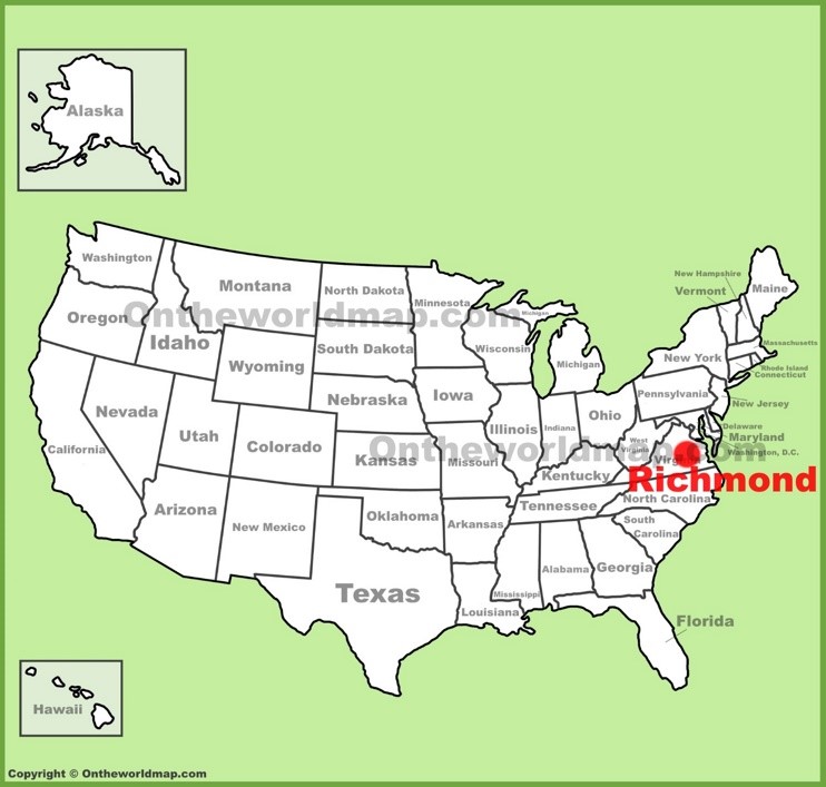 Richmond location on the U.S. Map