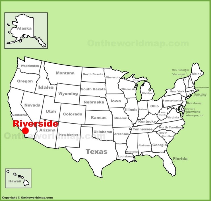 Riverside location on the U.S. Map
