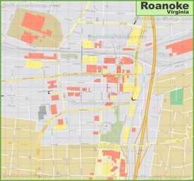 Roanoke tourist map
