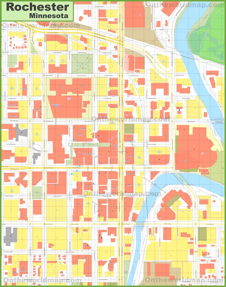 Rochester (Minnesota) downtown map