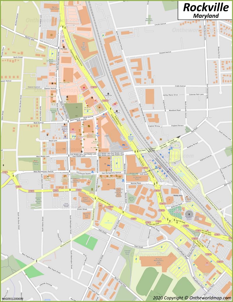 Rockville Downtown Map