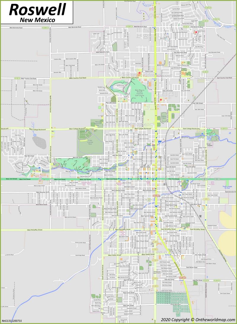 Map of Roswell