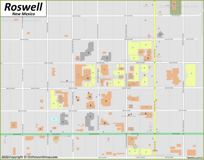 Roswell Downtown Map