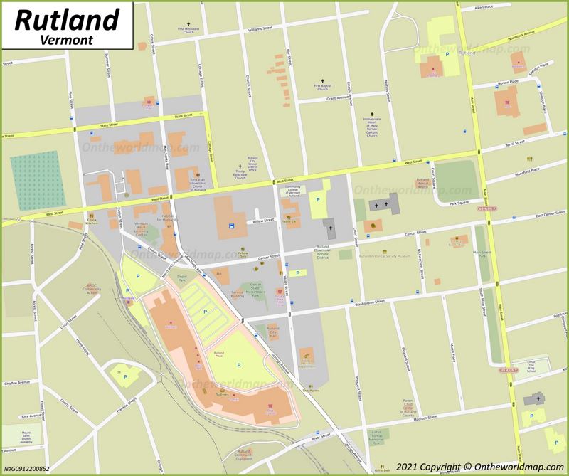 Rutland VT Downtown Map