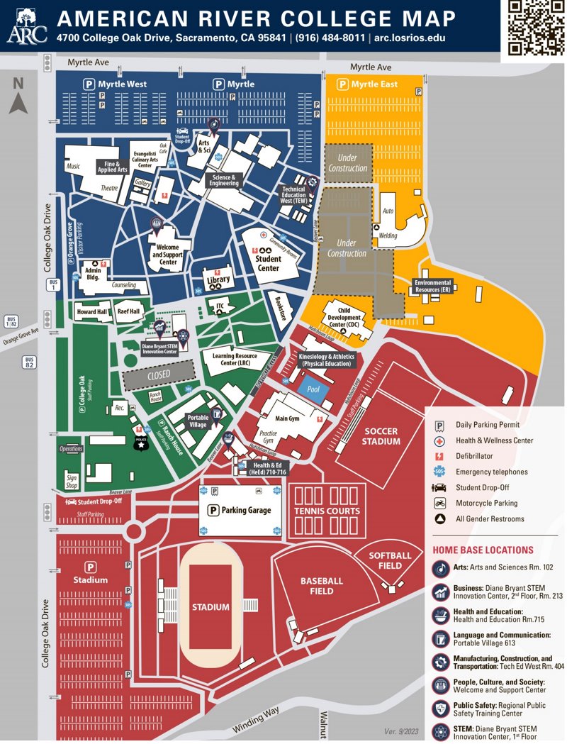 American River College Campus Map - ARC - Ontheworldmap.com