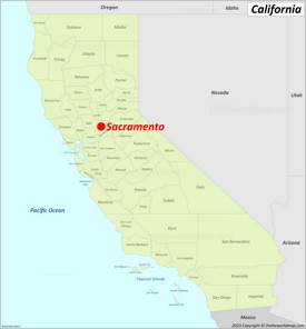 Sacramento Location On The California Map