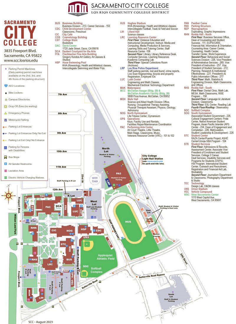 Sacramento City College Campus Map SCC Ontheworldmap
