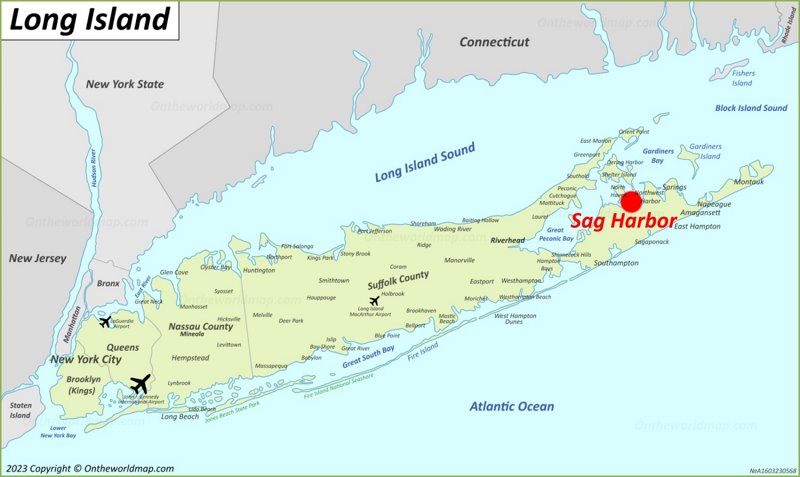 Sag Harbor Location On The Long Island Map