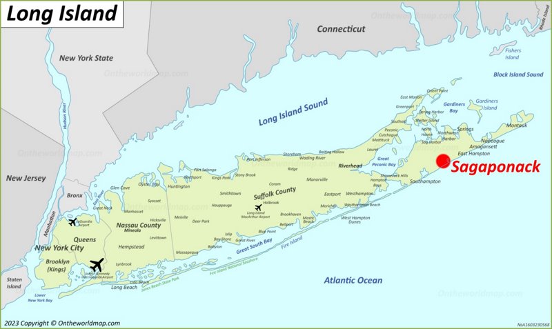 Sagaponack Location On The Long Island Map