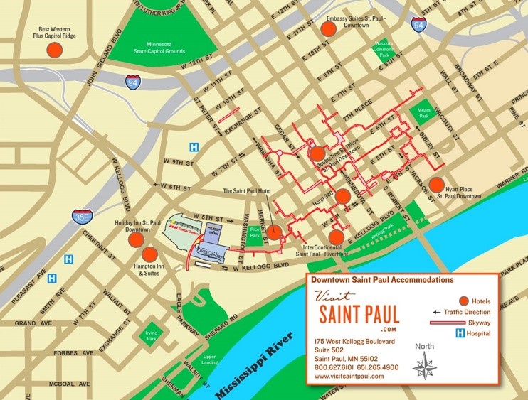 Saint Paul hotel map