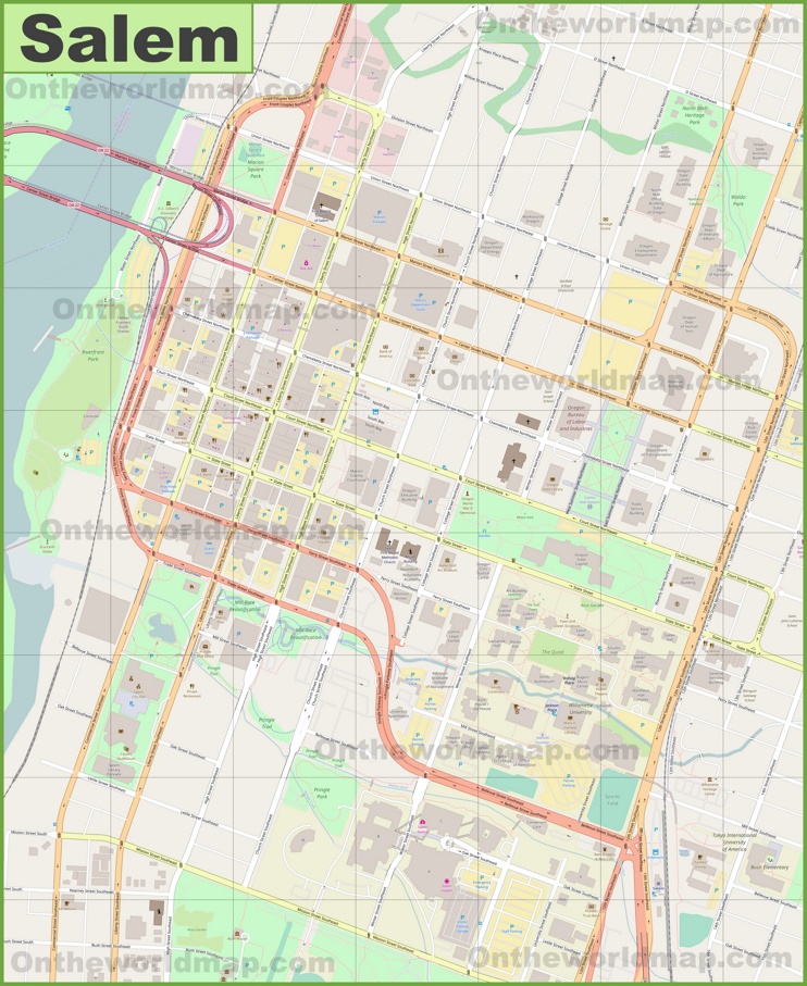 Large Detailed Map Of Salem Max 