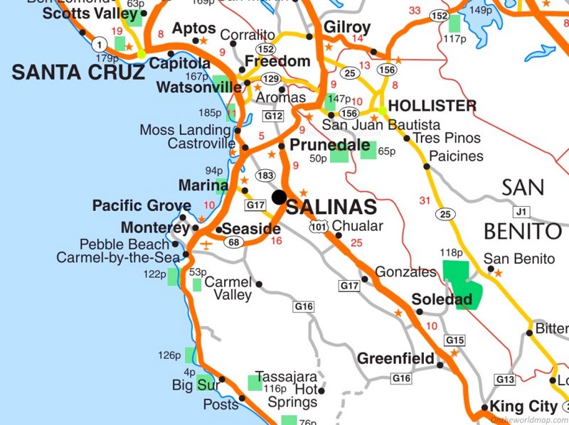 Salinas Area Road Map