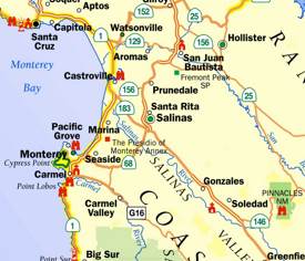 Salinas Area Tourist Map