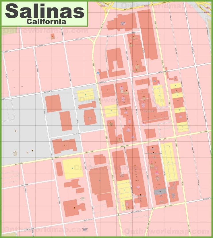 Detailed Map of Downtown Salinas