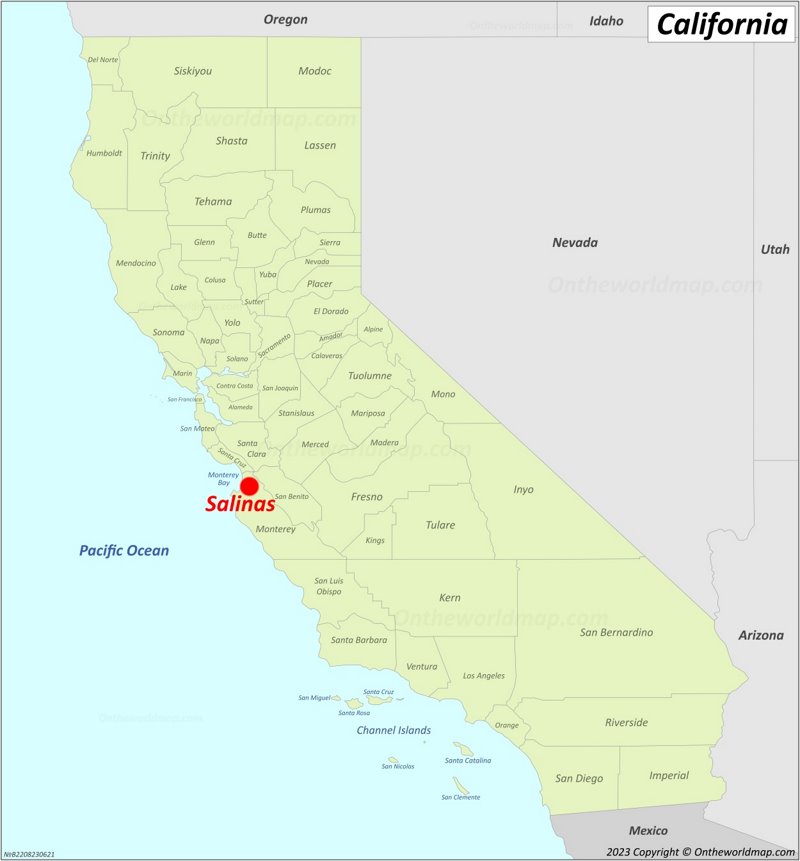 Salinas Location On The California Map