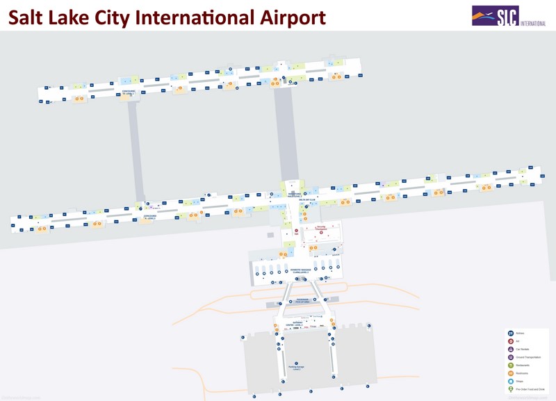 Salt Lake City Airport Terminal Map