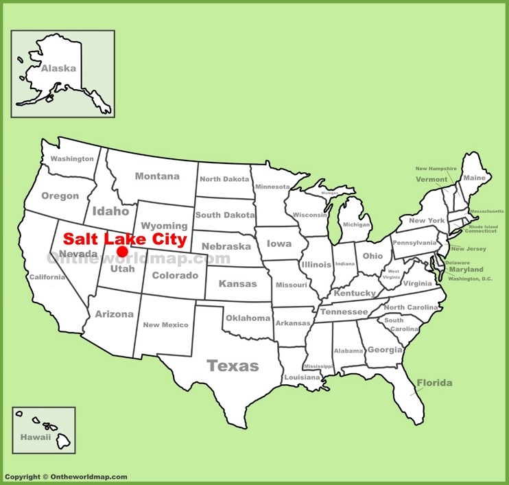 Salt Lake City location on the U.S. Map