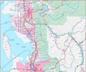 Salt Lake City, Ogden, Provo and vicinity map