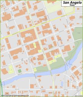 San Angelo Downtown Map