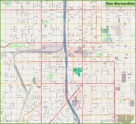Large detailed map of San Bernardino