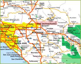 San Bernardino Area Road Map