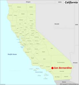 San Bernardino Location On The California Map