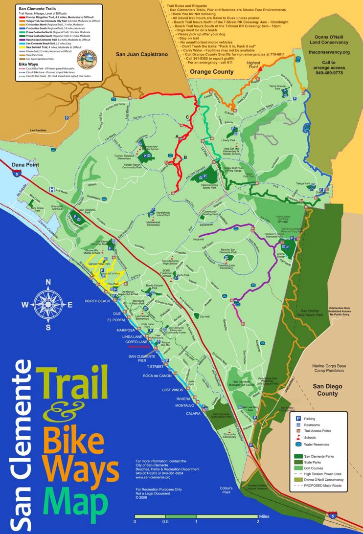 San Clemente Trails Map