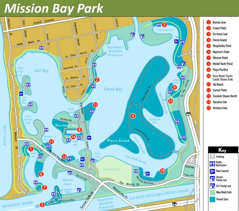 Mission Bay Park Attractions Map